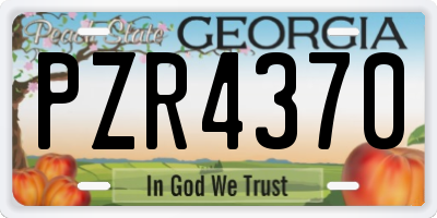 GA license plate PZR4370