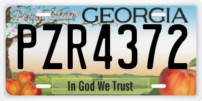 GA license plate PZR4372