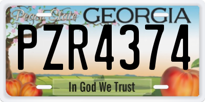GA license plate PZR4374