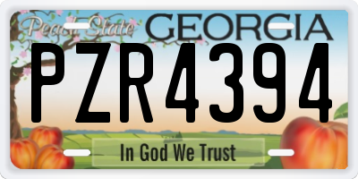 GA license plate PZR4394