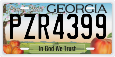 GA license plate PZR4399