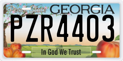 GA license plate PZR4403