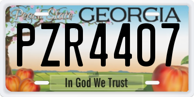 GA license plate PZR4407