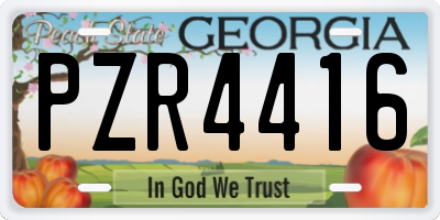 GA license plate PZR4416
