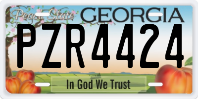 GA license plate PZR4424