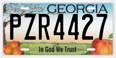 GA license plate PZR4427