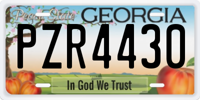 GA license plate PZR4430