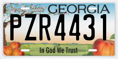 GA license plate PZR4431