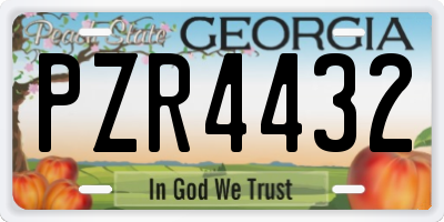 GA license plate PZR4432