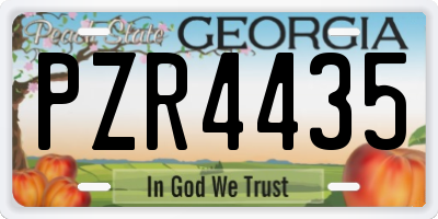GA license plate PZR4435