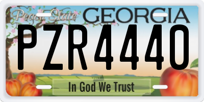 GA license plate PZR4440