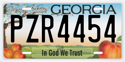 GA license plate PZR4454