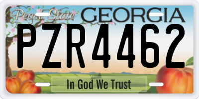 GA license plate PZR4462