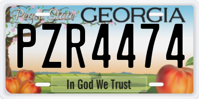 GA license plate PZR4474