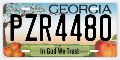 GA license plate PZR4480