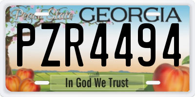 GA license plate PZR4494