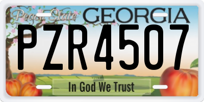 GA license plate PZR4507