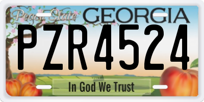 GA license plate PZR4524