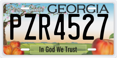 GA license plate PZR4527