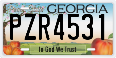 GA license plate PZR4531