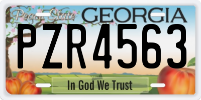 GA license plate PZR4563