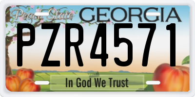 GA license plate PZR4571