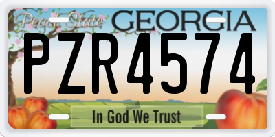 GA license plate PZR4574