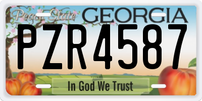 GA license plate PZR4587