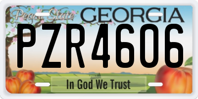 GA license plate PZR4606