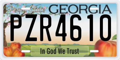 GA license plate PZR4610