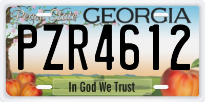 GA license plate PZR4612
