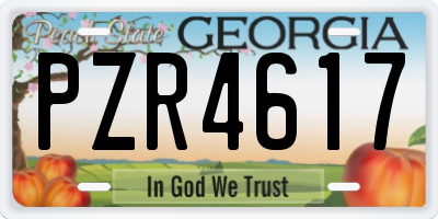 GA license plate PZR4617