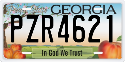 GA license plate PZR4621