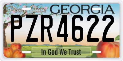 GA license plate PZR4622