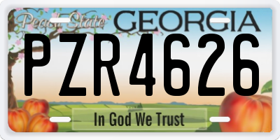 GA license plate PZR4626