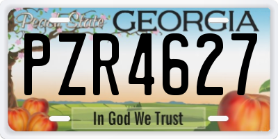 GA license plate PZR4627