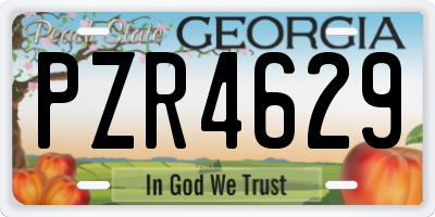 GA license plate PZR4629