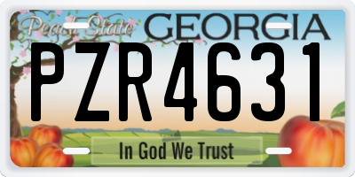 GA license plate PZR4631