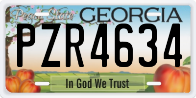 GA license plate PZR4634