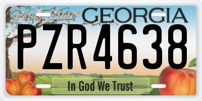 GA license plate PZR4638