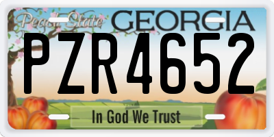 GA license plate PZR4652