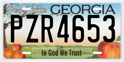 GA license plate PZR4653