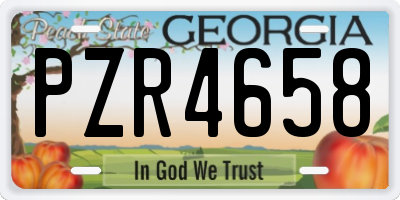 GA license plate PZR4658