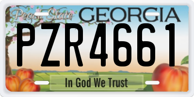 GA license plate PZR4661