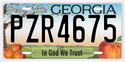 GA license plate PZR4675