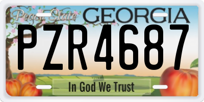 GA license plate PZR4687