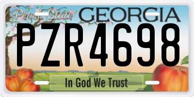 GA license plate PZR4698