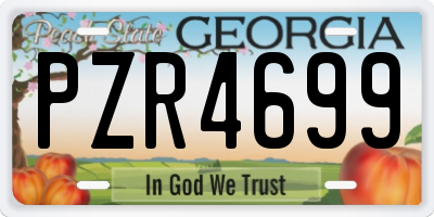 GA license plate PZR4699