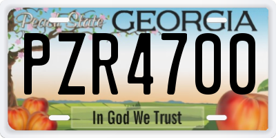 GA license plate PZR4700