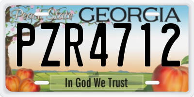 GA license plate PZR4712